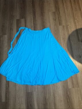 Classic A-Line Wrap Skirt in Bright Blue